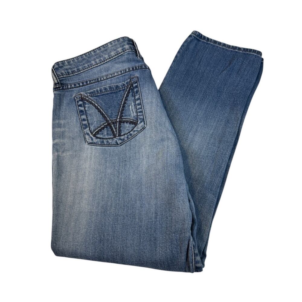 Kut From The Kloth Distressed Mid Rise Boyfriend Jeans Womens Size 10 Blue Denim - Picture 4 of 9
